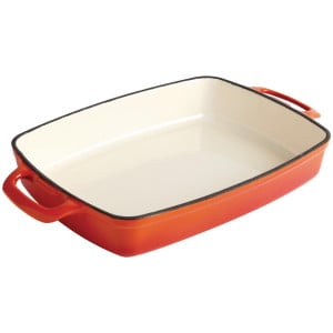 Rectangular Orange Cast Iron Dish - 2.8L - Vogue