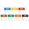 Assortment of Soluble Day of the Week Labels 50 mm - Vogue