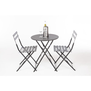 Stålterrassstolar - Svarta - Set om 2 - Bolero - Fourniresto