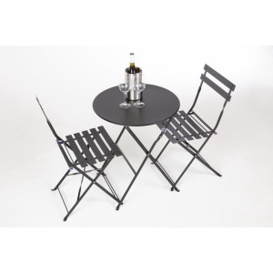 Stålterrassstolar - Svarta - Set om 2 - Bolero - Fourniresto