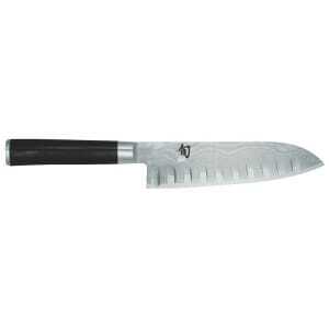 Santoku Knife Hollow Ground Blade Damascus Shun 18 cm - Japanese Knives KAI
