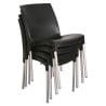 Stackable black bistro chairs - Set of 4 - Bolero