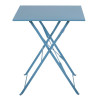 Square steel terrace table - turquoise blue - 600mm - Bolero - Fourniresto