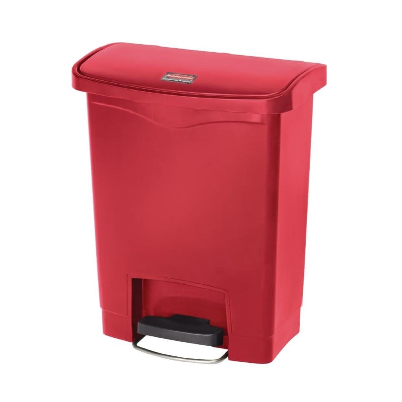 Roska-astia polkimella Slim Jim punainen - 30L - Rubbermaid