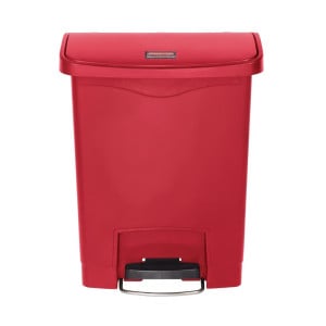 Poubelle À Pédale Frontale Slim Jim Rouge - 30L - Rubbermaid