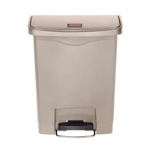 Front Pedal Slim Jim Beige Trash Can - 30L - Rubbermaid