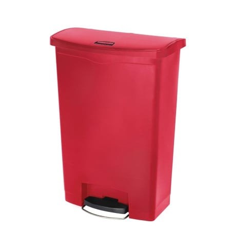 Roskakori polkimella Slim Jim punainen - 90L - Rubbermaid