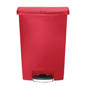 Roskakori polkimella Slim Jim punainen - 90L - Rubbermaid