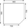 Kulmapöytä ruostumattomasta teräksestä - L 900 x 700mm - Vogue