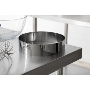 Ruostumattomasta teräksestä valmistettu vaahtomuottirengas 240 x 60mm - De Buyer - Fourniresto