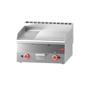 Plancha Gas Plate Half Smooth Half Grooved- L 600 x P 600mm - Gastro M