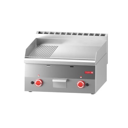 Plancha Gas Plate Half Smooth Half Grooved- L 600 x P 600mm - Gastro M