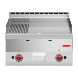 Plancha Gas Plate Half Smooth Half Grooved- L 600 x P 600mm - Gastro M