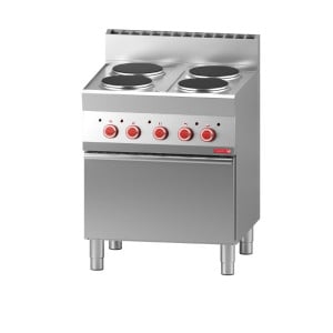 Electric Range 4 Plates 650 On Convection Electric Oven - 400V - Gastro M