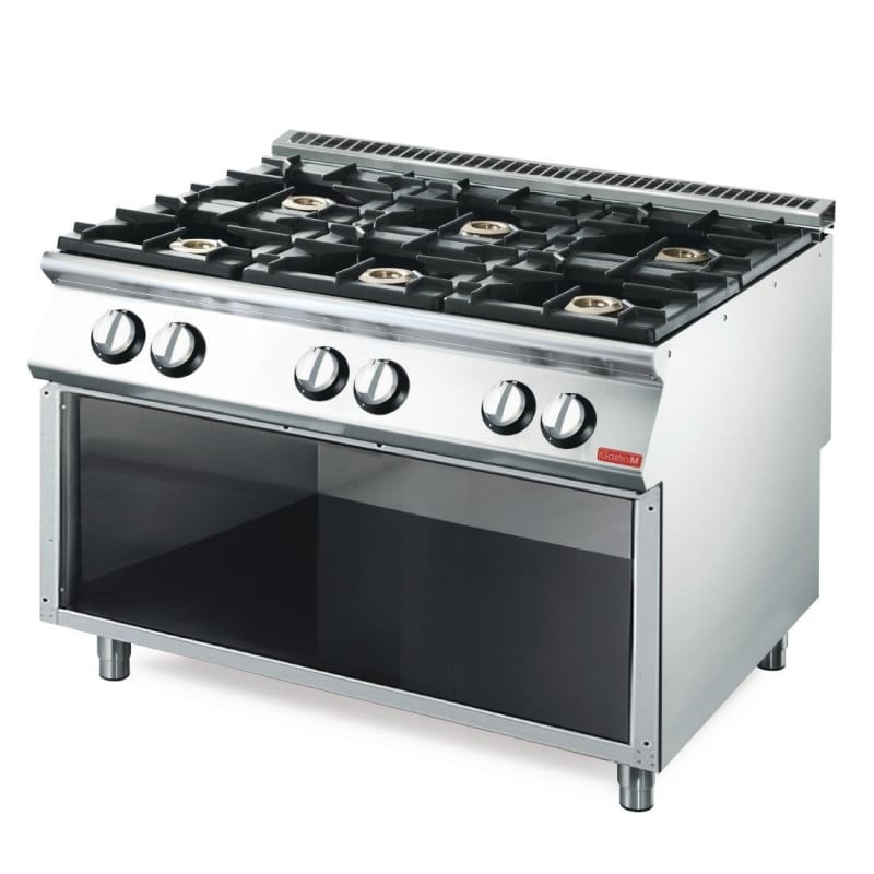 Gas Stove 6 Open Flames 700 On Open Cupboard - Gastro M Gas Stove 6 Open Flames 700 On Open Cupboard - Gastro M