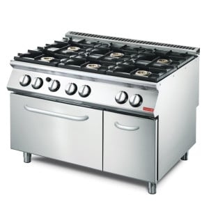 Fourneau 6 Feux et Four Gaz 700 - Gastro M