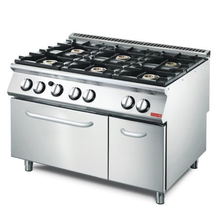 Fourneau 6 Feux et Four Gaz 700 - Gastro M