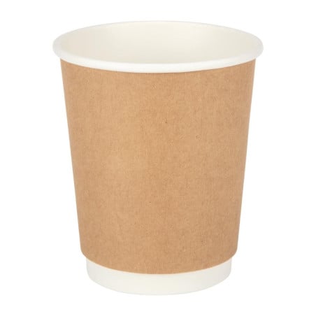 Double wall kraft cups 225ml - Pack of 25 - Fiesta - Fourniresto