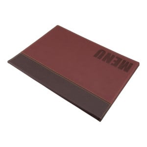 Contemporary A4 Dark Red Menu Cover - Securit - Fourniresto