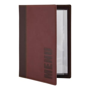 Contemporary A5 Dark Red Menu Cover - Securit - Fourniresto