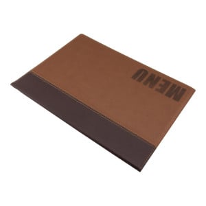 Contemporary A4 Light Brown Menu Cover - Securit - Fourniresto