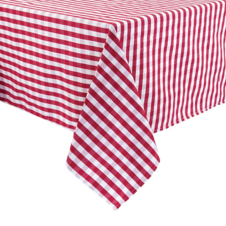 Square tablecloth with red checkered pattern in polyester 1320 x 1320mm - Mitre Essentials - Fourniresto