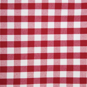 Fyrkantig duk med röda rutor i polyester 1320 x 1320mm - Mitre Essentials - Fourniresto