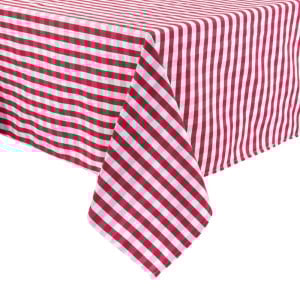 Punaruudullinen polyesterinen neliöpöytäliina 1780 x 1780mm - Mitre Essentials - Fourniresto