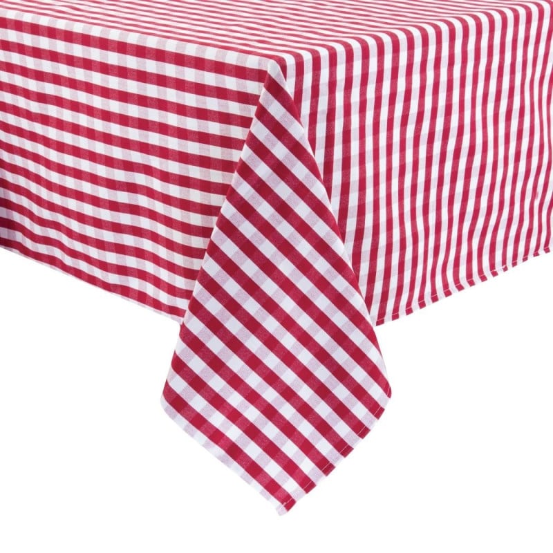 Punaruudullinen polyesterinen neliöpöytäliina 1780 x 1780mm - Mitre Essentials - Fourniresto Punaruudullinen polyesterinen neliöpöytäliina 1780 x 1780mm - Mitre Essentials - Fourniresto