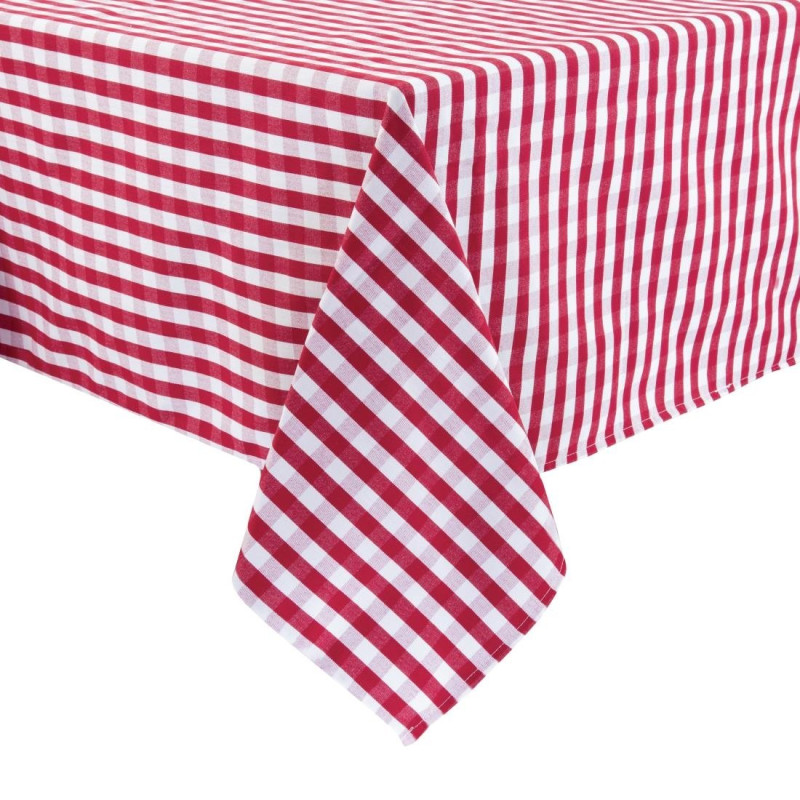 Rutig röd fyrkantig duk i polyester 1780 x 1780mm - Mitre Essentials - Fourniresto