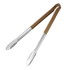 405mm brown serving tongs - Vogue - Fourniresto