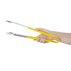 405mm yellow serving tongs - Vogue - Fourniresto