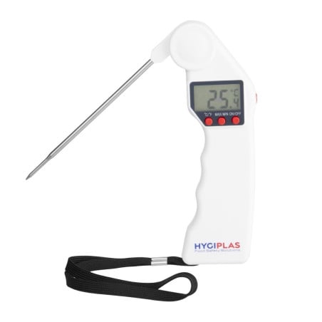 Termometer med hopfällbar sond Easytemp vit - Hygiplas - Fourniresto