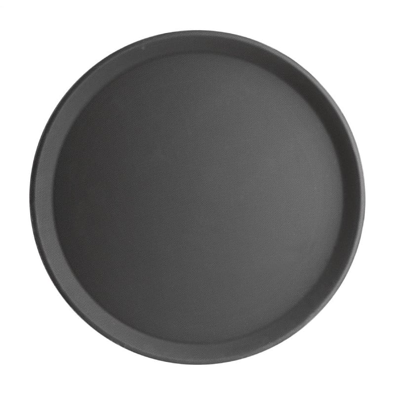 Non-slip round black fiberglass tray 406mm - Olympia KRISTALLON - Fourniresto