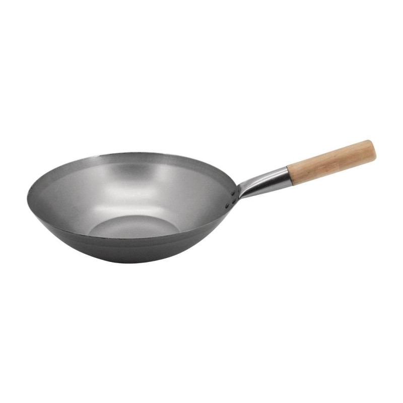 Wok i mjukt stål - 33 cm - Vogue - Fourniresto