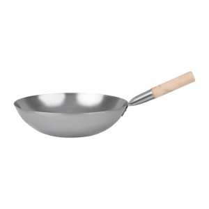 Wok en Acier Doux  - 35,6 cm - Vogue - Fourniresto