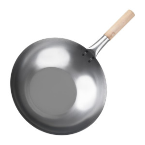 Wok i mjukt stål - 35,6 cm - Vogue - Fourniresto