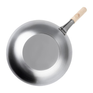 Wok i mjukt stål - 35,6 cm - Vogue - Fourniresto