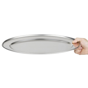 Plat de service ovale inox - 407mm - Olympia - Fourniresto