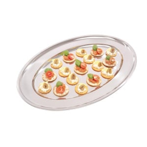 Oval stainless steel serving dish - 605mm - Olympia - Fourniresto