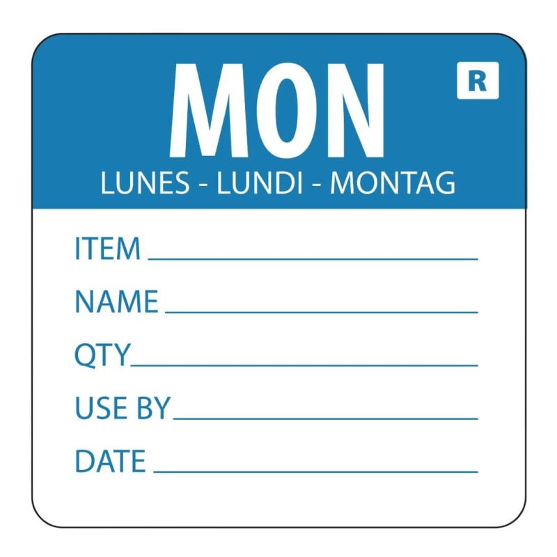 Removable Label "Monday" - Pack of 500 - Vogue