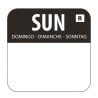 Food Labels Black "Sunday" - Pack of 1000 - Vogue