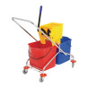 Double Mop Bucket with Wringer Press - Jantex - Fourniresto