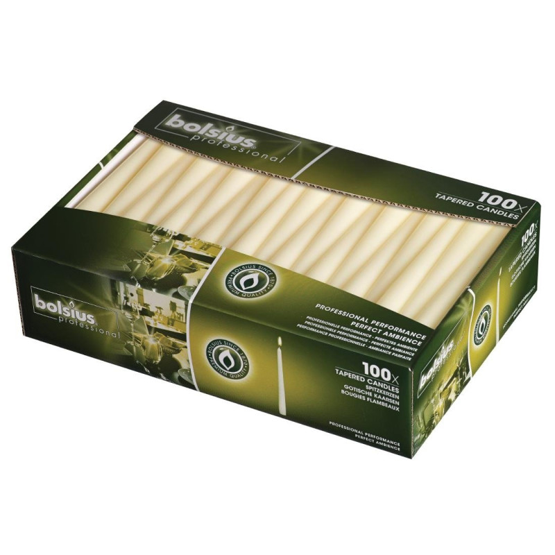 Tapered candles 254mm ivory - FourniResto - Fourniresto