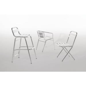 Fauteuils empilables en aluminium - Lot de 4 - Bolero - Fourniresto