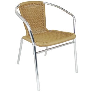 Rattan and aluminum chairs - Set of 4 - Bolero - Fourniresto