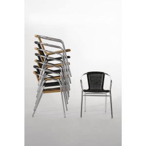 Rattan and aluminum chairs - Set of 4 - Bolero - Fourniresto