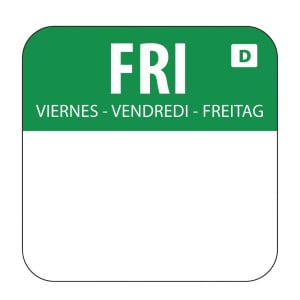 Lösliga Etiketter för Livsmedel "Fredag" - Låda med 1000 - Vogue