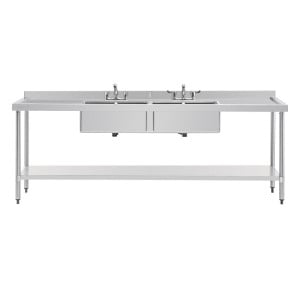 Ruostumattomasta teräksestä valmistettu allas - L 2400 x S 600 mm - Vogue