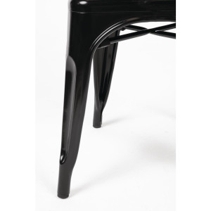 Stackable Steel Bistro Chairs - Black - Set of 4 - Bolero